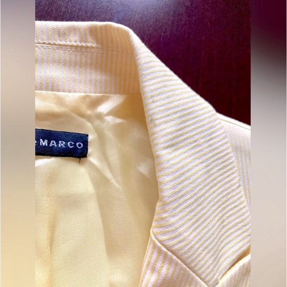 Isabella DeMarco Yellow & White Stripped Blazer Jacket. Tailored Style. - Picture 14 of 14